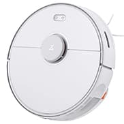 Aspirapolvere Robot Xiaomi Roborock S5 bianco verticale obliquo verso sinistra su sfondo bianco